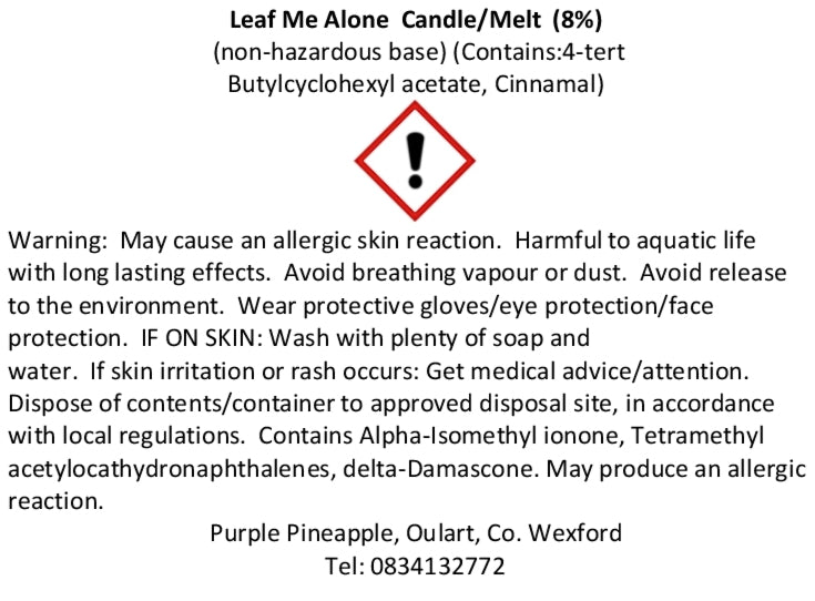 Leaf Me Alone! - Natural Soy wax Candle - 230g