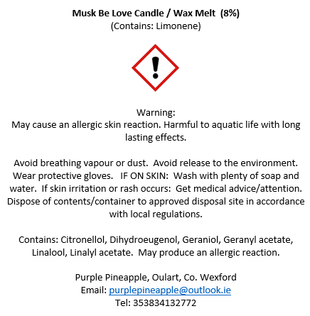 Musk Be Love - 230g Soy Wax Candle