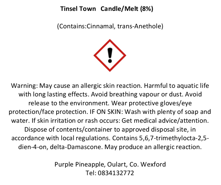 Tinsel Town - Natural Soy Wax Candle - 230g